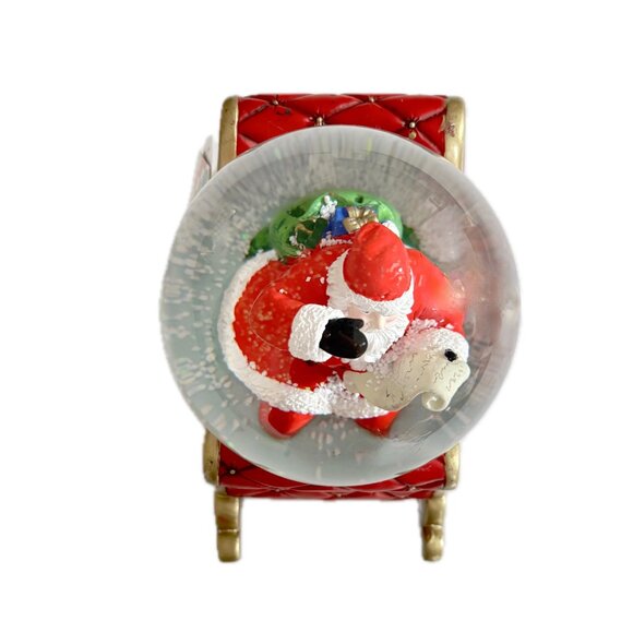 Boule Á Neige Musical Christmas Water Snow Globe Santas Xmas Eve Sleigh Ride NWT - Picture 9 of 16